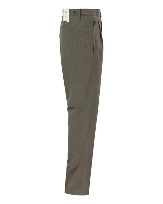 PT Torino Green Active Stretch Technical Cotton Trousers for men