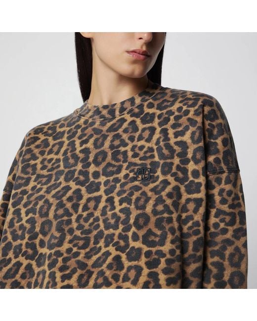 Anine Bing Black Miles Hoodie With Leopard Print