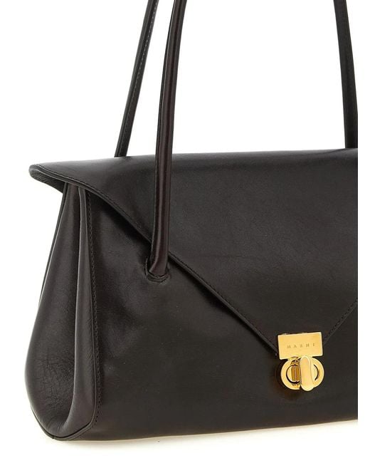 Marni Black E/W Leather Shoulder Bag