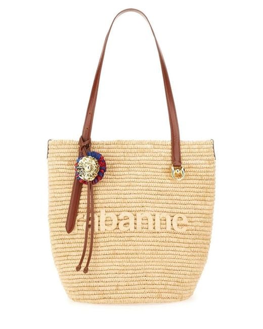 Rabanne Natural Raffia Tote Bag