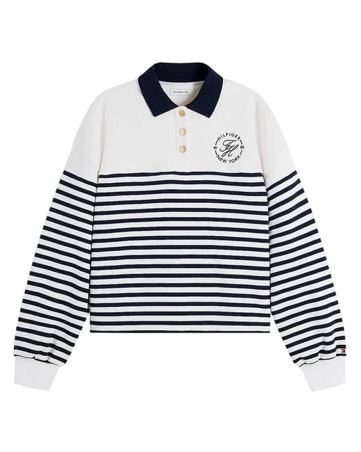 Tommy Hilfiger White Roundal Collar Swtsht