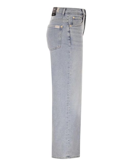 7 For All Mankind Gray Stovepipe Straight Ankle Jeans