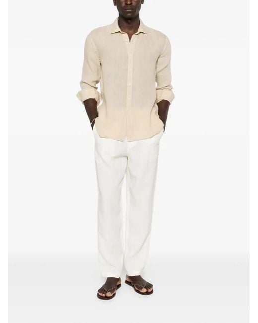 120% Lino Natural Slim Fit Shirt for men