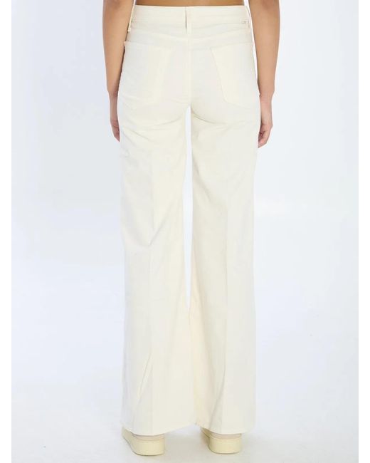 Mother White The Twister Sneak Denim Jeans