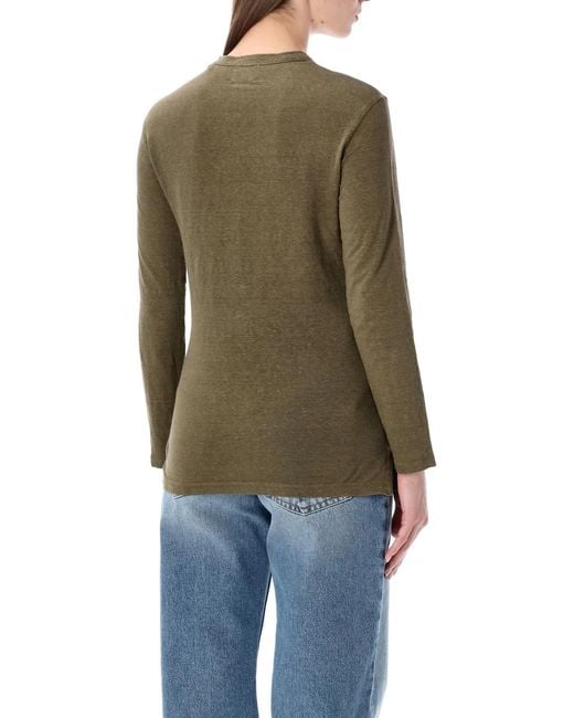 Isabel Marant Green Isabel Marant Etoile Marant Étoile Lucy Linen T-Shirt
