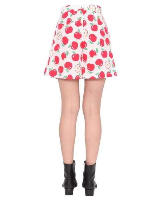 Boutique Moschino Red Cotton Poplin Shorts
