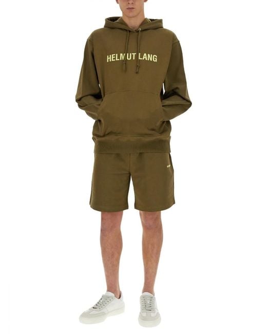 Helmut Lang Green Sweatshirt With Logo for men