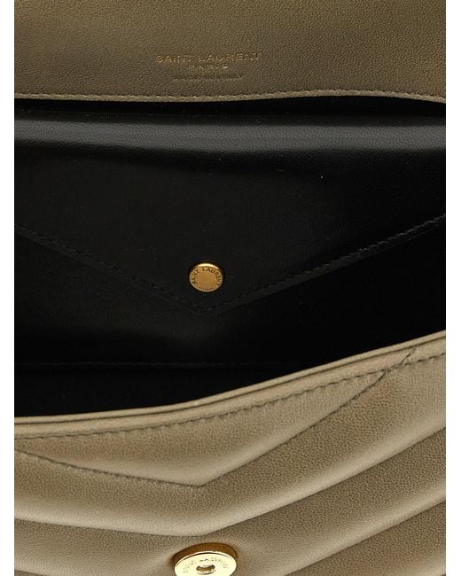 Saint Laurent Natural 'Loulou' Small Shoulder Bag