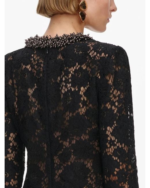 Self-Portrait Black Lace Long Sleeve Mini Dress