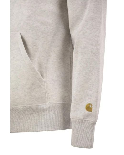 Carhartt Gray Hoodie With Embroidered Logo