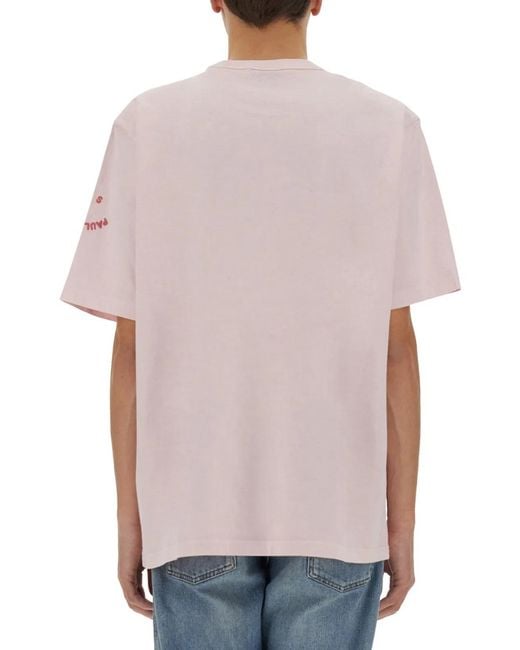 Paul Smith Gray Ps Paul Smith Tshirt With Embroidery Ps Happy for men