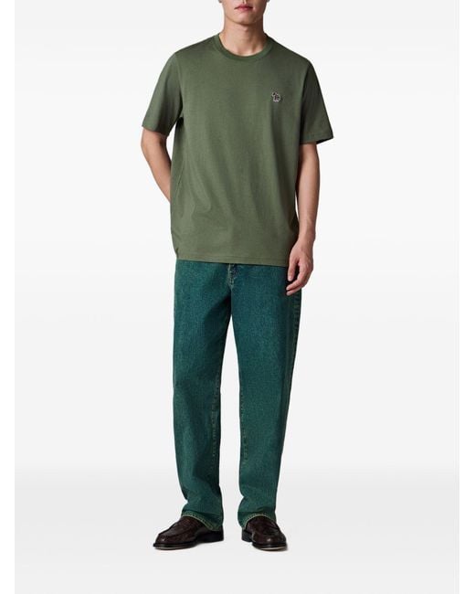 Paul Smith Green Ps Paul Smith Zebra Logo Cotton T-Shirt for men