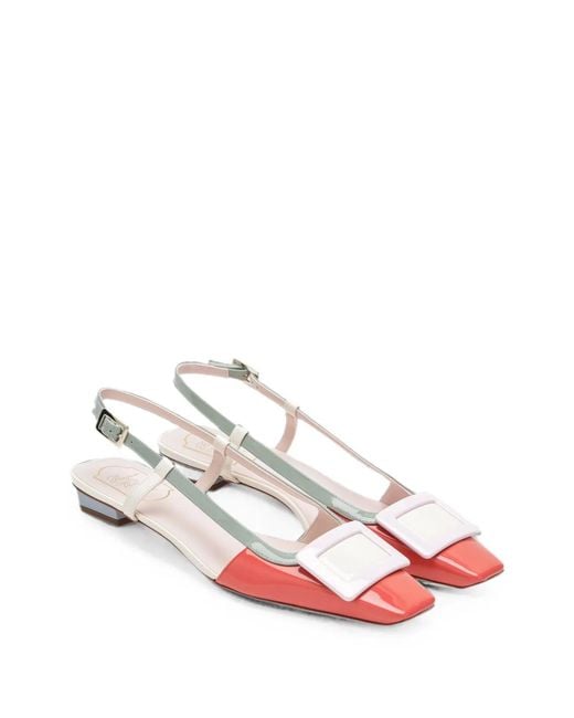 Roger Vivier Pink Buckle Sling Back T.25