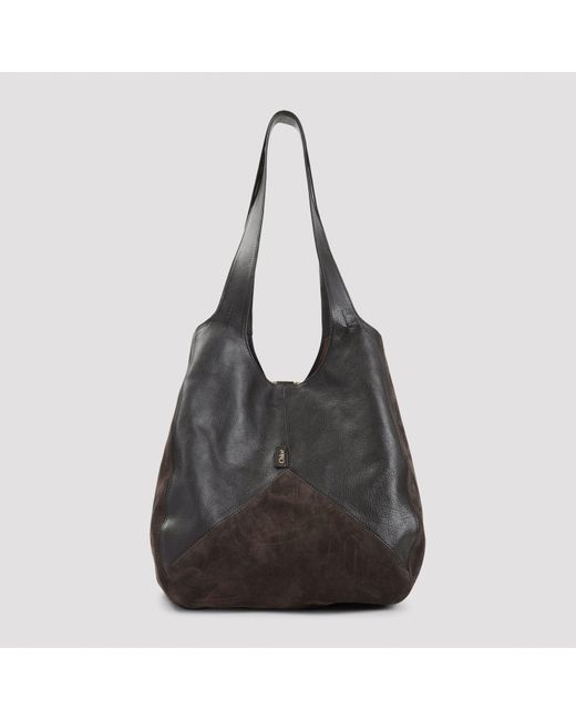 Dolce & Gabbana Brown Suede Tote Bag With Padlock Embellishment Called My Sicily