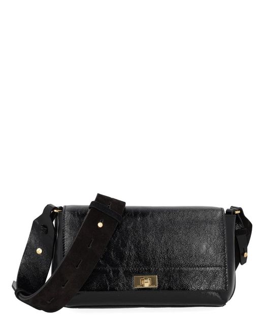 Anya Hindmarch Black Mortimer Flap Crossbody Bag