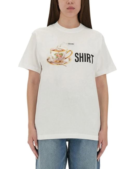 Moschino Gray T-Shirt With Print