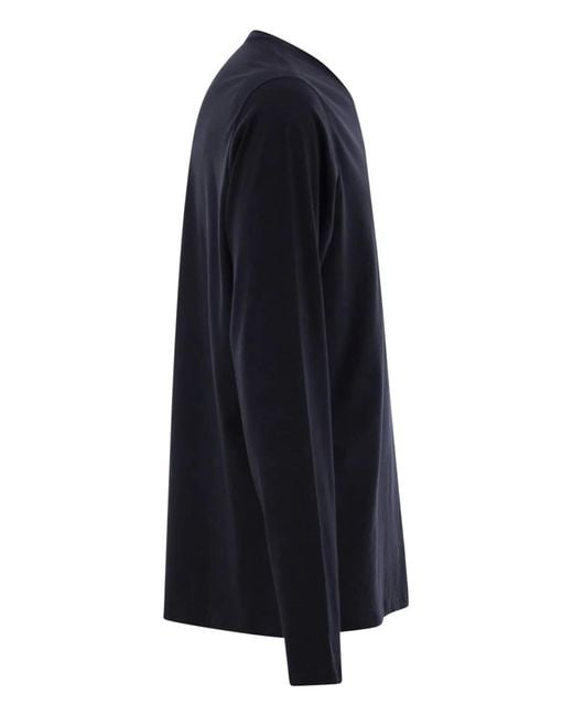 Majestic Blue Long-Sleeved Crew-Neck T-Shirt for men