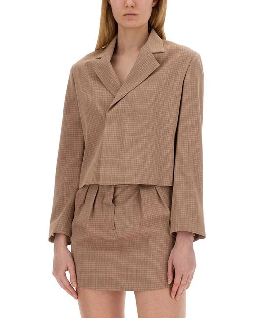 Alysi Brown Cropped Jacket