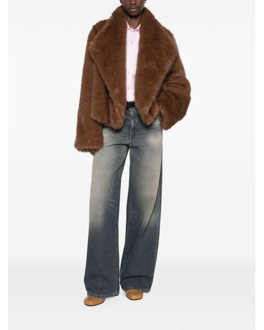 BB COUTURE Brown Farrah Faux Fur Jacket