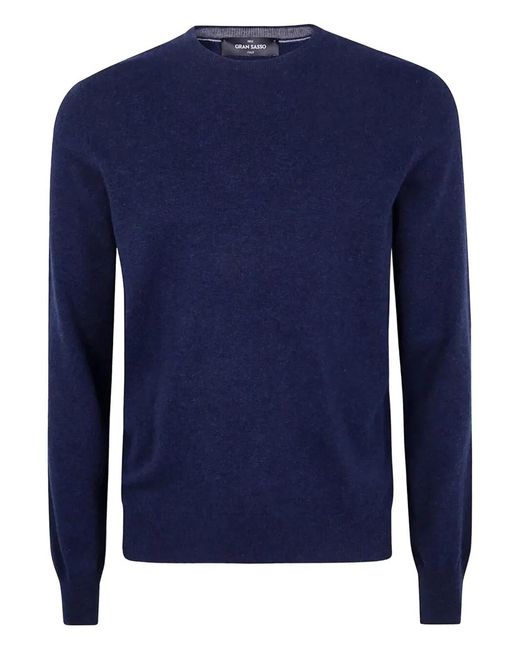 Gran Sasso Blue Round Neck "Gransasso" Round Neck Sweater for men