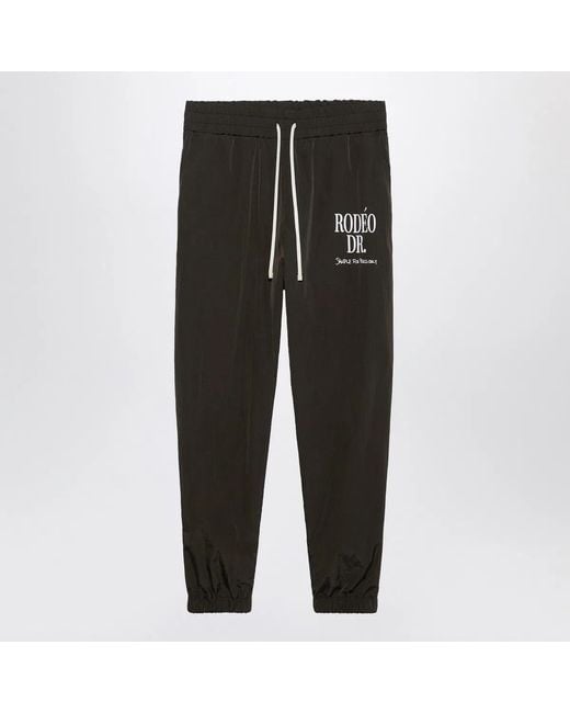 1989 STUDIO Black Nylon Trackpants Rodeo for men