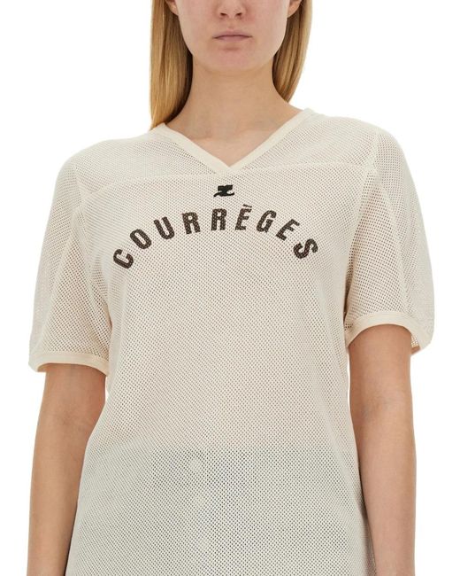 Courreges White Courregès T Shirt With Logo