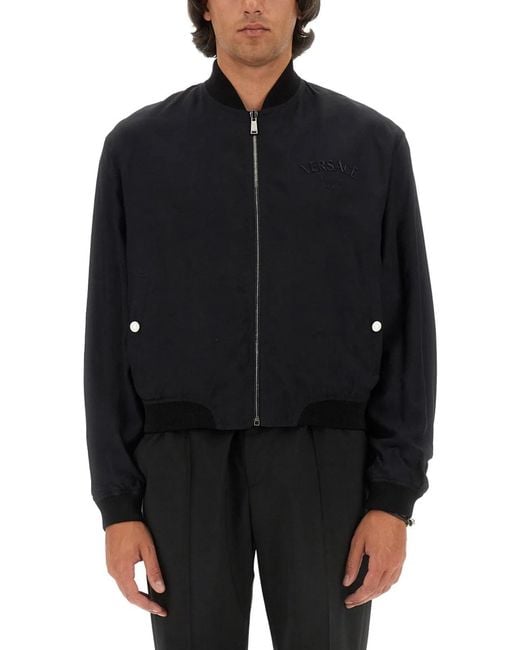 Versace Black Reversible Baroque Sea Jacket for men