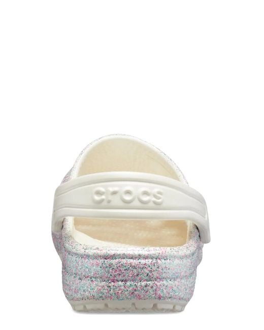CROCSTM White Classic Glitter Clog
