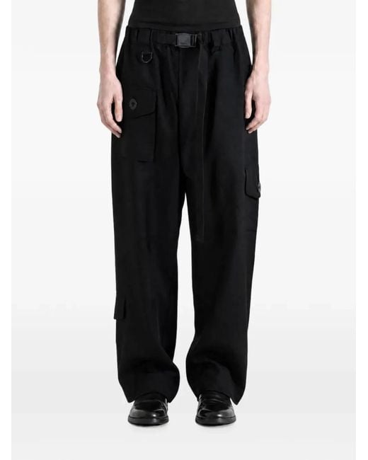 Y-3 Gray Wide-Legged Trousers With A Belt for men