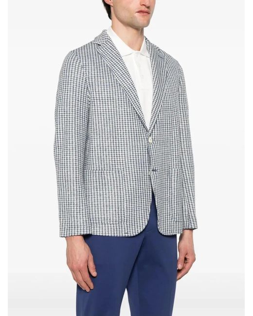 Circolo 1901 Blue Cotton And Linen Blend Jacket for men