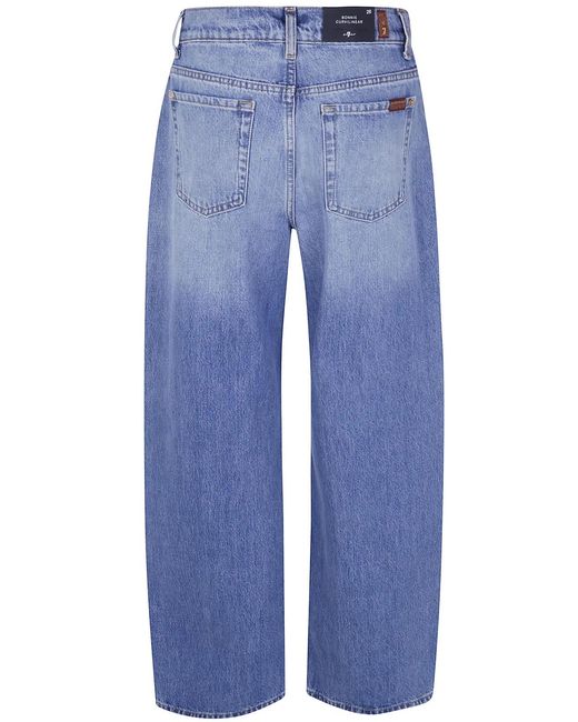7 For All Mankind Blue "Bonnie" Wide Leg Denim