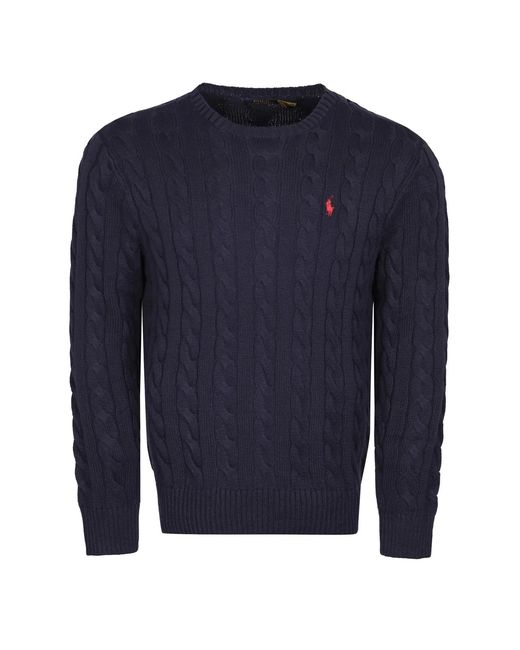 Polo Ralph Lauren Blue Plaited Cotton Jersey for men