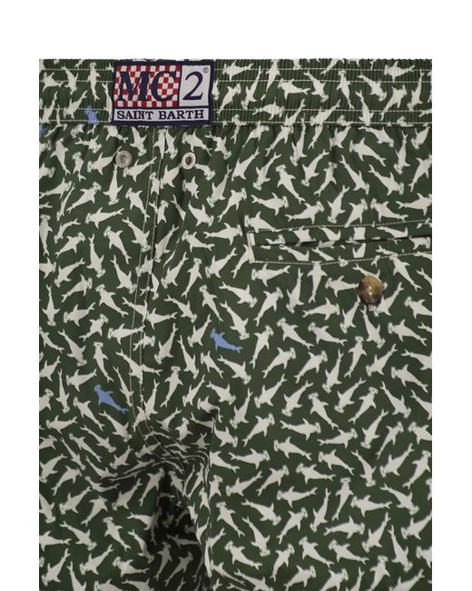 Mc2 Saint Barth Green Micro-Print Swimsuit for men