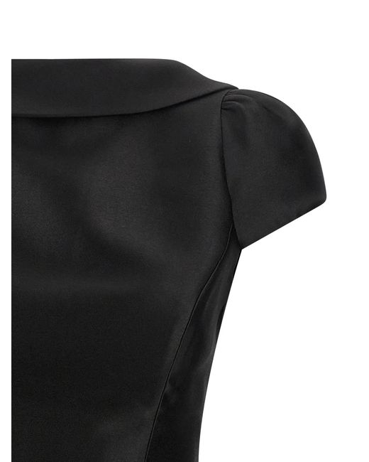 Self-Portrait Black Self Portrait Taffetà Collared Mini' Dress