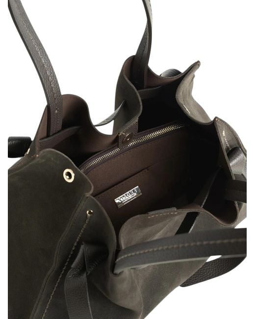 VISONA Black Vittoria Suede Tote Bag