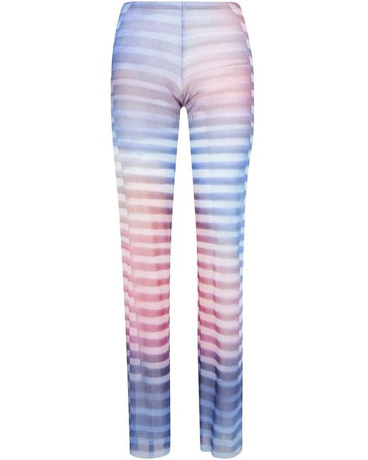 Jean Paul Gaultier Blue Mesh Trouser Printed "Air"
