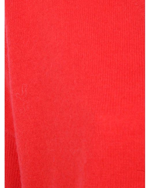 ABSOLUT CASHMERE Red "Giustina" Short Sleeves V Neck Oversized Sweater