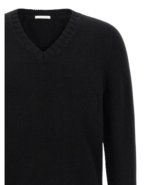 Oliver Lattughi Black Cashmere V-Sweater for men