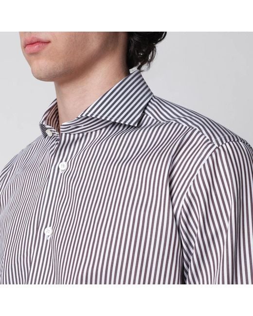 Xacus Gray Striped Travel Shirt for men