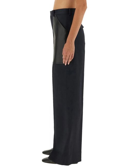 Bottega Veneta Black Wool And Cotton Pants