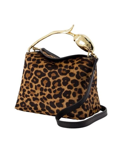 Erdem Brown Mini Bloom Handbag