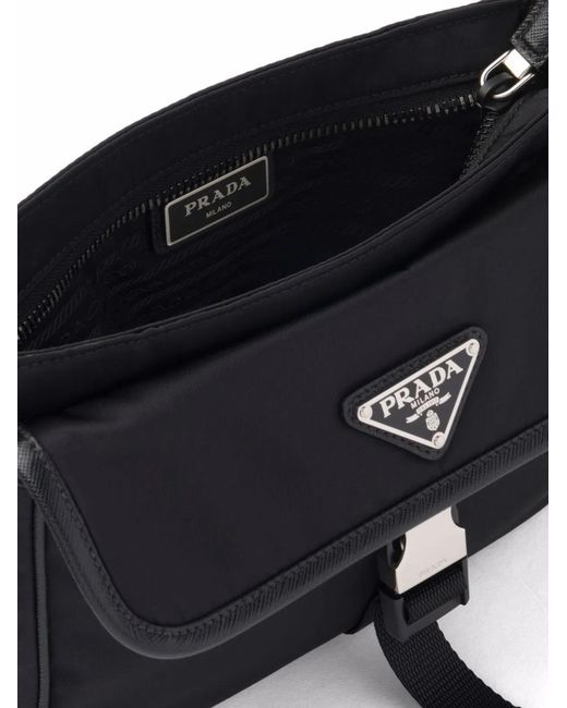 Prada Black Re-Nylon And Saffiano Leather Shoulder Bag for men