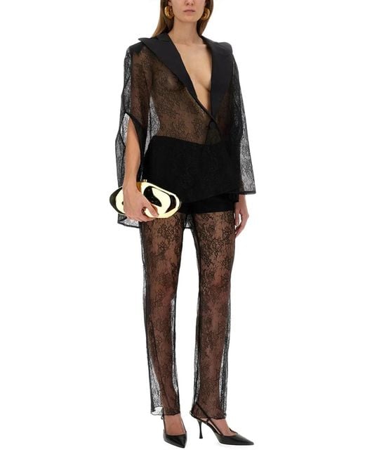 Nina Ricci Black Blazer-Inspired Lace Cape