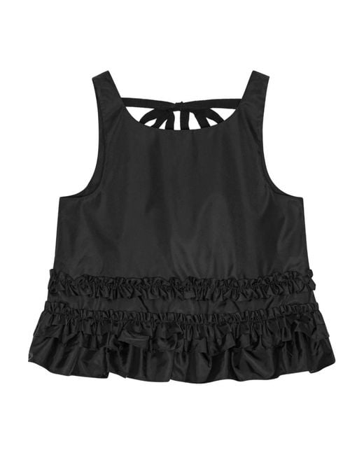 Ganni Black Nylon Tank Top