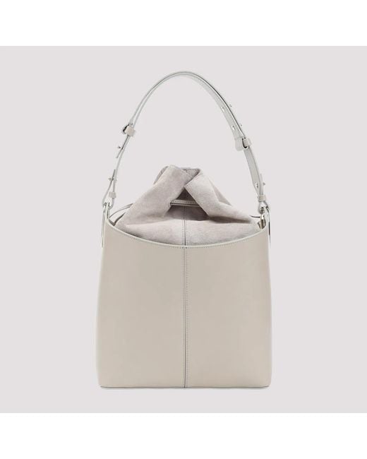 Giorgio Armani Gray Leather Bucket Bag