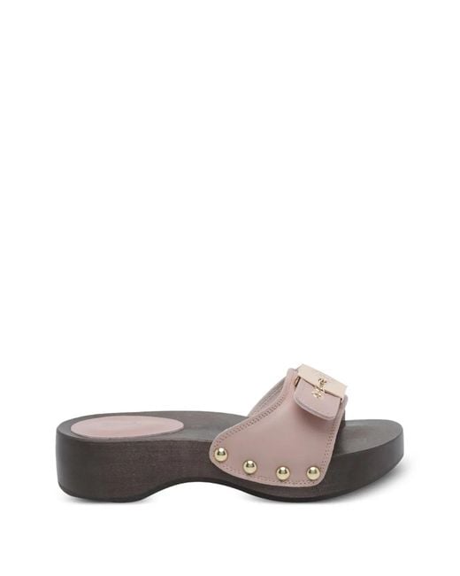 Scholl Gray Antique Leather Sandals