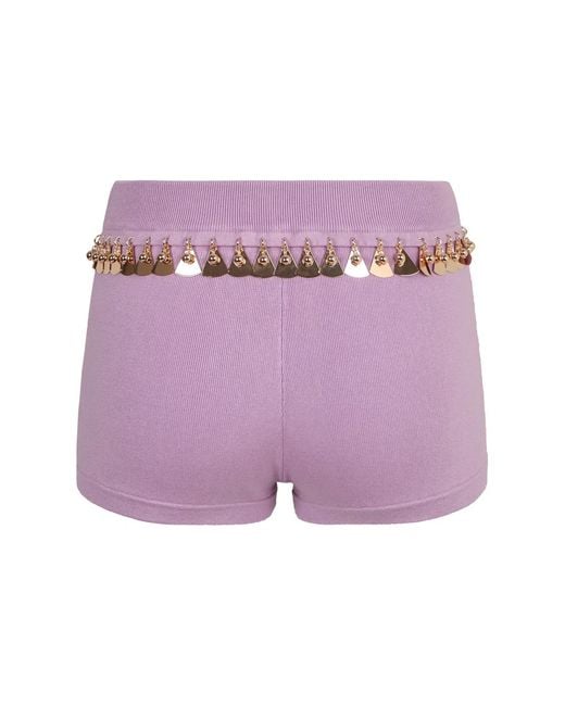 Rabanne Purple Knitted Shorts