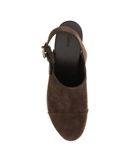 Chloé Brown Clogs With Studs And Platform