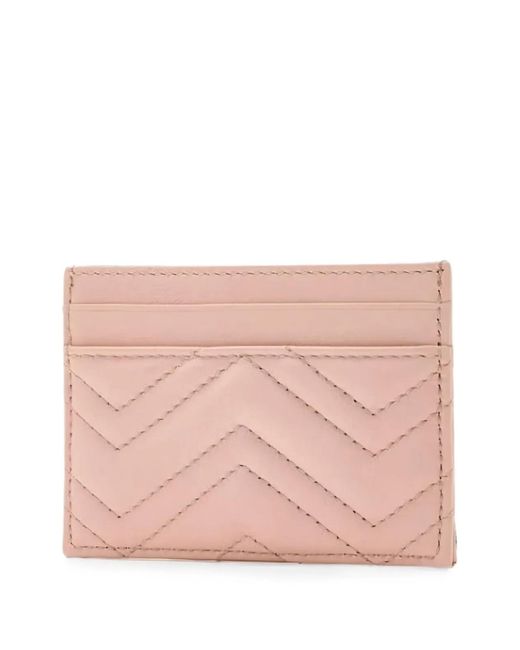 Gucci Pink Quilted Leather Card Holder