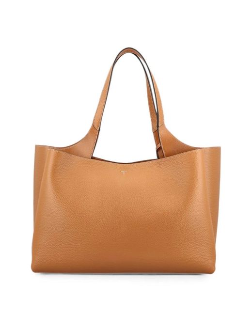 Tod's Brown T Timeless Medium Leather Tote